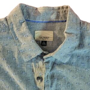 Civil Society / Men's Knit Button Up Shirt / Large / Heather Gray